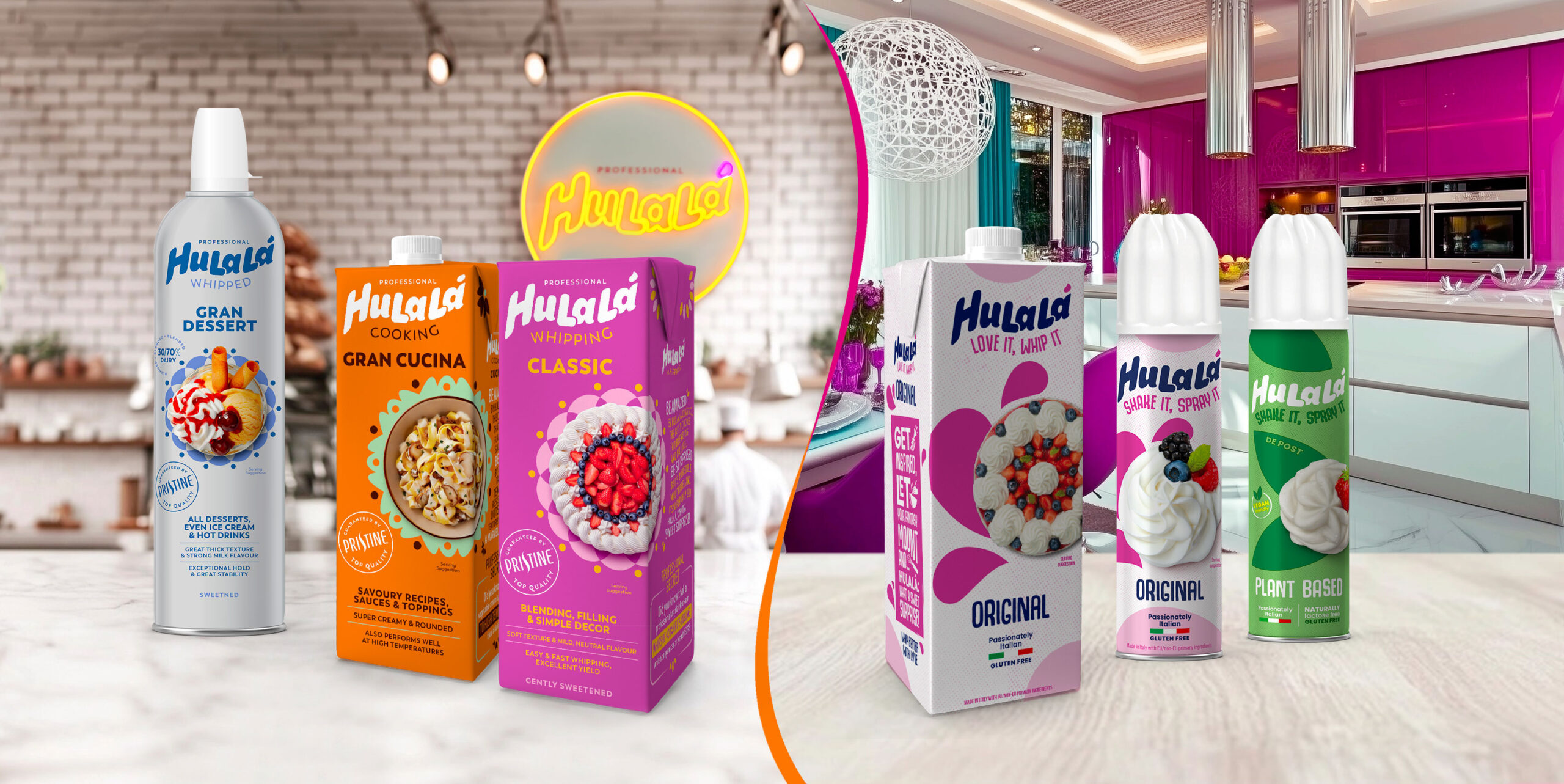 Hulala brings you the perfect trio: soft Whipping Cream, rich Gran Dessert, and creamy Gran Cucina.